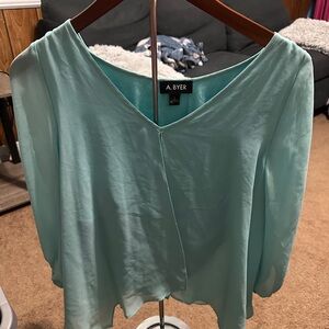 A. Byer Women's Light Blue Blouse EUC